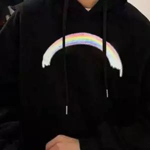 [셀러에이드]ToB 도톰한 티셔츠 기모 레인보우 프린팅 후드티