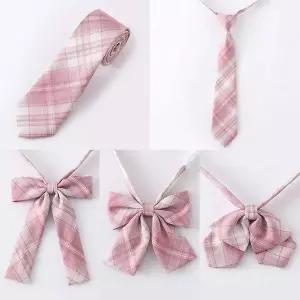 [셀러에이드]ToB 딸기우유 체크패턴 여자 넥타이 5종 교복 학생복 레지멘탈타이