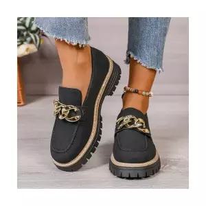 여자 플랫 봄 가을 빅사이즈 통굽 캐주얼 체인 토시 단화 원픽3