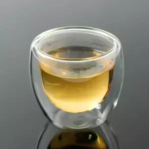 내열 이중유리 찻잔 2p 80ml 미니투명잔 꽃차잔 투명