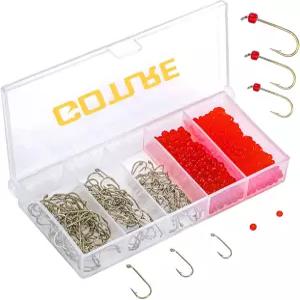 고투르 240/520개 플라이 낚시 갈고리와 구슬 세트 님프 갈고리 드라이 타이 비즈 헤드볼 카본 스틸 타이팅