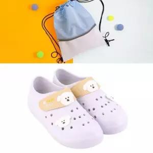 학생실내화 퍼피 택1 준비물 신발주머니 세트 학교 실내화 베이지실내화