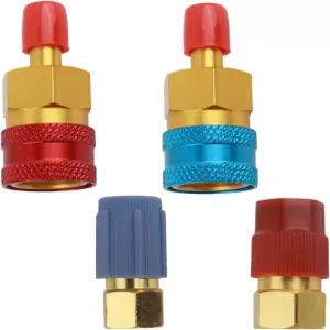 2PCS R1234yf 어댑터 알루미늄 R134a 퀵 커플러 키트 고/저면 밀폐성이 우수한 냉매 충전 차량 교류 시스템