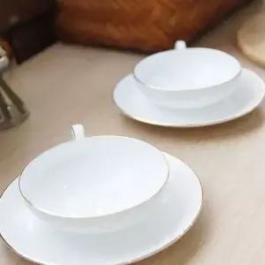 화이트 골드 티컵 홍차 커피용 예쁜 찻잔