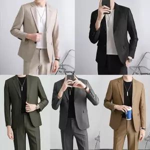 [셀러에이드]TBZ 캐주얼 슬림라인 남자 자켓 바지 정장세트(5color) 면접복장