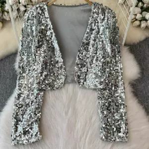스팽글 자켓 여성 반짝이 의상 트로트 축제 댄스복 무대 공연복 글리터