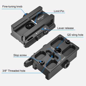 카메라 퀵릴리즈 플레이트웨일란 PA60 아르카 투 어댑터 마운트 레버 릴리즈 클램프 스위스 QD 슬링 홀 포