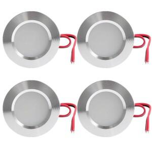 4피스 스팟 LED 초박형 3W 임베디드 스포트라이트 천장 통 12V 주방 욕실 거울 헤드라이트 내장