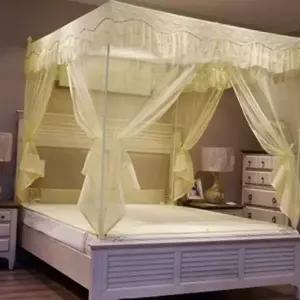 사각 모기장 이동식 일체형 텐트형 침대 모기장 바닥 망사 실내용 자립형 침대용 취침