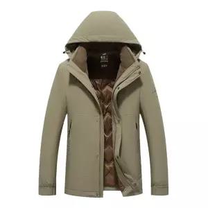 EAMT 남자 패딩 점퍼 가을 90% 오리털 캐주얼 탈부착 후드 경량 비즈니스 하프 야상 캠핑 YJ3