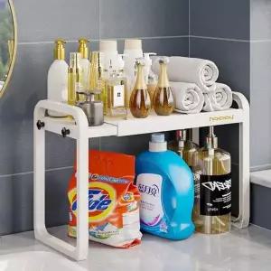 주방 양념 정리 선반 조절형 다용도 화이트 단선반