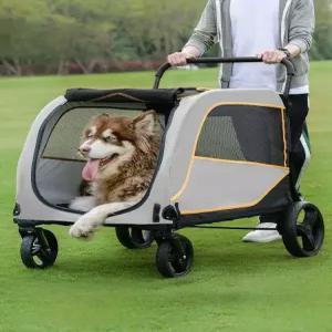 대형견 유모차 노령견 외출용 접이식 개모차