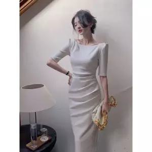 [하프클럽/르뚜앙]루퍼스 하객원피스 블랙 화이트 봄 가을 피로연 상견례 브라이덜샤워 롱원피스 르뚜앙