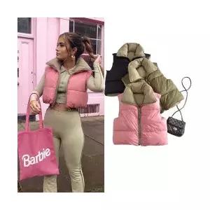 마요 여성패딩조끼 가을 양면 야상 나시 숏 조끼 탑 UNO3