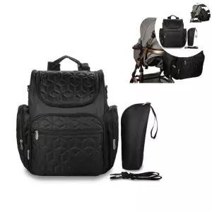 여성백팩 블랙 엠보 백팩 유모차 기저귀 이유식 분유 가방