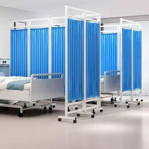 이동식 칸막이 병원 가림막 블루 보건실 바퀴 스크린 프라이버시 파티션 b33f86