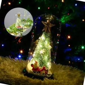 글로 LED 유리돔 크리스마스 트리 무드등 산타 선물 조명등