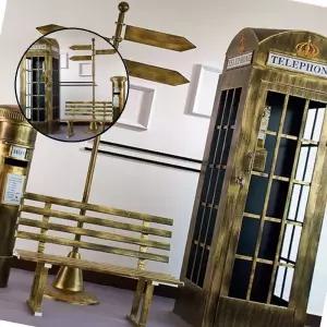 글로 대형 인테리어 공중전화 부스 5종 세트 골드