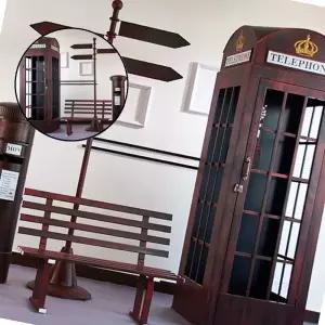 글로 대형 인테리어 공중전화 부스 5종 세트 블랙+레드