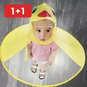 우비 모자 아동 우산 오리 방수 어린이 비옷 원피스형