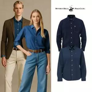 [하프클럽/비버리힐스폴로클럽]비버리힐즈폴로클럽 UNISEX 클래식 데님셔츠 2종, 남녀공용
