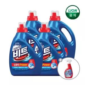 비트 딥클린 액체 세탁세제 3L 본품 1Box (3Lx4개) + 찌든때제거 500ml x 1개