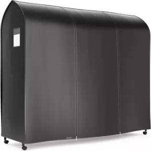 행거월드 6피트 대형 검은색 옷걸이 커버(지퍼 2개 포함) - 방수 나일론 통기성 보관용 방진 보호구(옷걸이