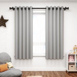 침실용 NICETOWN 그레이 주방 암막 단열 L45 그레이) 2개 패널 그로멧 탑 커튼(패널 W42 Pink 및 x 커튼 인치