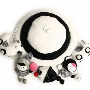 (다올)신생아 오르골 모빌 흑백 딸랑이 봉제인형 출산선물