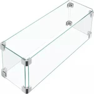 23x7x5.5 파이어 피트 유리 화염 방풍경 두꺼운 강화 직사각형 알루미늄 클립 포함 파티오 화재 테이블용