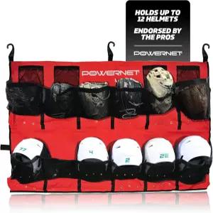 파워넷 소프트볼 야구 헬멧 걸이 가방 포켓 글러브 보관 홀더 더그아웃 정리함 휴대용 장비 훈련 팀 컬러