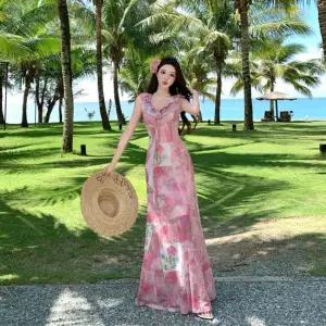 미니코코네 여자 청반바지 청바지 화보 프린트 프렌치 바캉스 스커트 원피스 DOS1