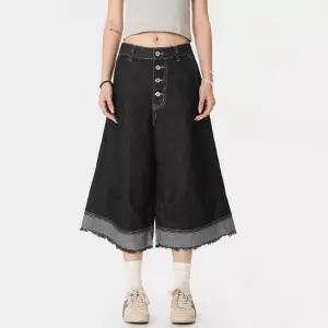 미니코코네 여자 청반바지 청바지 하이 와이드 7부 남녀 빈티지 반바지 긴바지 DOS1