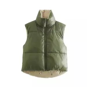 세군다 여자 베스트 패딩 가을 양면 야상 나시 숏 조끼 탑 DOS3