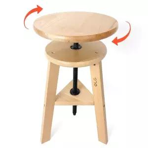 [NS홈쇼핑]올지 원목스툴 원형 의자 스툴 높이조절 회전 높은 미술[34936130]