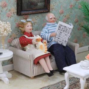 아일랜드 인형의 집 사람들 12 스케일 액세서리 미니어처 작은 인형 미니 가족 세트 도자기 액션 귀여운