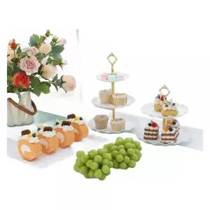 파스텔3단접시 과일 컵케이크 핑크 나눔접시 스탠드 트레이 애프터눈티 디저트 디저트트레이