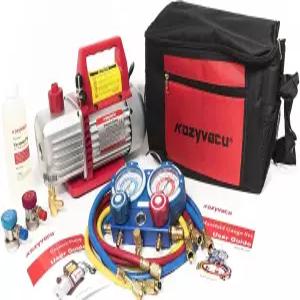 1단계 3.5 CFM 진공 펌프 매니폴드 게이지 세트 호스 및 액세서리가 포함된 코지바쿠 오토 AC 수리 완료