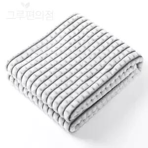 모던체크 극세사 무릎담요(그레이) 극세사담요