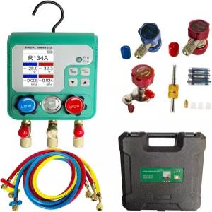 Vanlison 프로페셔널 디지털 HVAC 매니폴드 게이지 세트 R134A/R410A/1234YF용 냉매 진단 도구