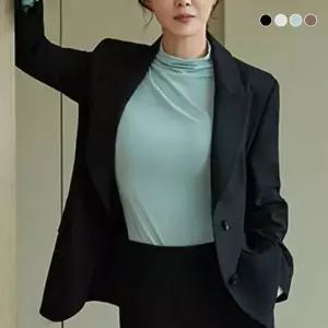 [하프클럽/HIT]실크블렌디드 하프넥 드레이핑 티블라우스