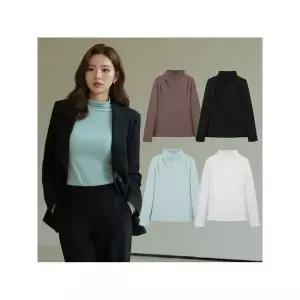 [하프클럽/HIT](런칭가 89900원) 실크블렌디드 하프넥 드레이핑 티블라우스 4