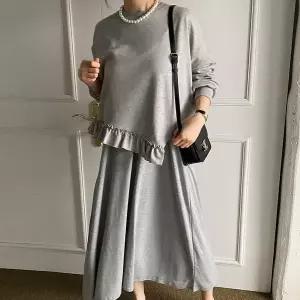 [하프클럽/셀러허브_여성트랜드패션]빅사이즈 602 베이곱창프릴원피스세트