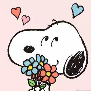 DIY 피너츠 스누피 러브 앤 러브 플라워 캔버스 그림그리기 페인팅 20X20