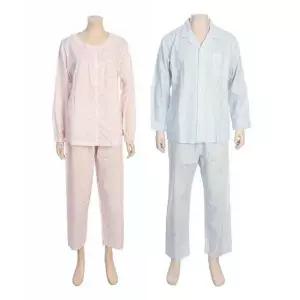 [갤러리아] G/비비안 면 레이온소재 스트라이프 플라워나염 남여성파자마 세트(MPWP8890A/R)