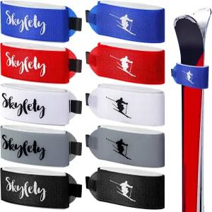 스카이티 10개 스키 스트랩 패스너 테이프 조절 가능한 랩 타이로 겨울 크리스마스에 휴대할 수 있습니다