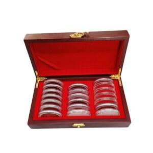 디스플레이 우드 케이스 코인 상자 빈 동전수집케이스 기념