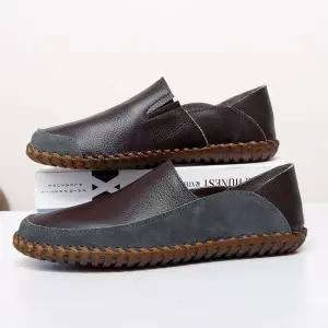 남자 캐주얼 가을 플랫폼 가죽 배기 슈즈 구두 드라이빙 리얼 통굽 수제화 로퍼 패피3