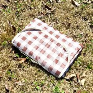 데일리마일샵  체크무늬 방수 피크닉 매트 초콜렛 대형