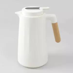 화이트 1L 온도표시 유리 보온보냉주전자 보온주전자 보냉포트 이중주전자 테이블팟